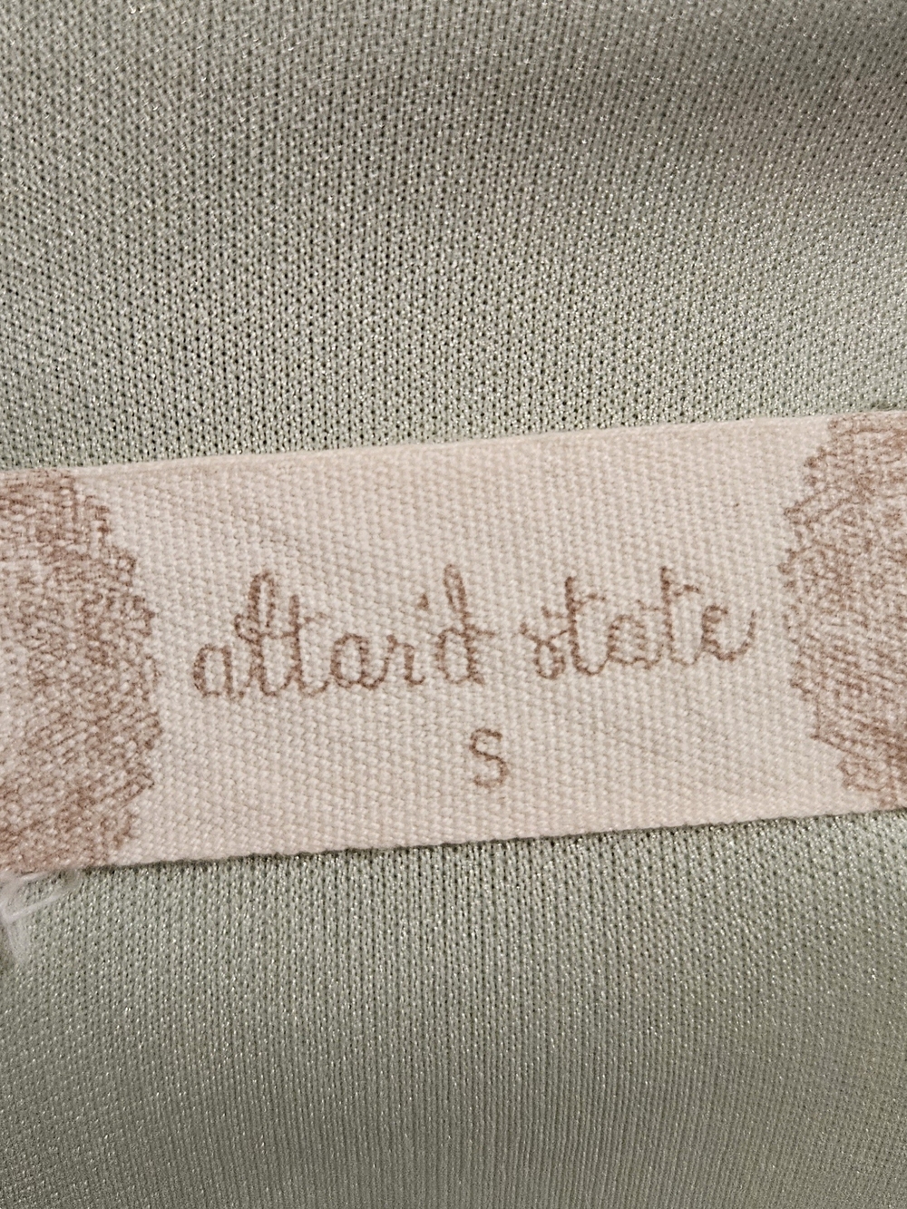 Altar'd State Floral Ruffle V-Neck Smocked Waist Dress - Sage & Mustard - Picture 3 of 3